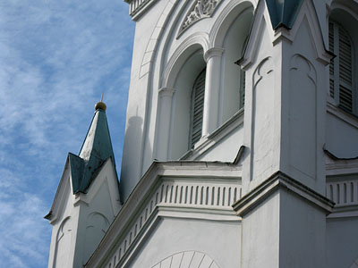 Sāpju Dievmātes baznīcas tornis. Rīga